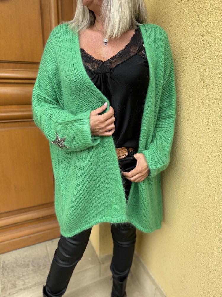 Gilet méga loose Georgio vert brésil Boutique Route du Sud