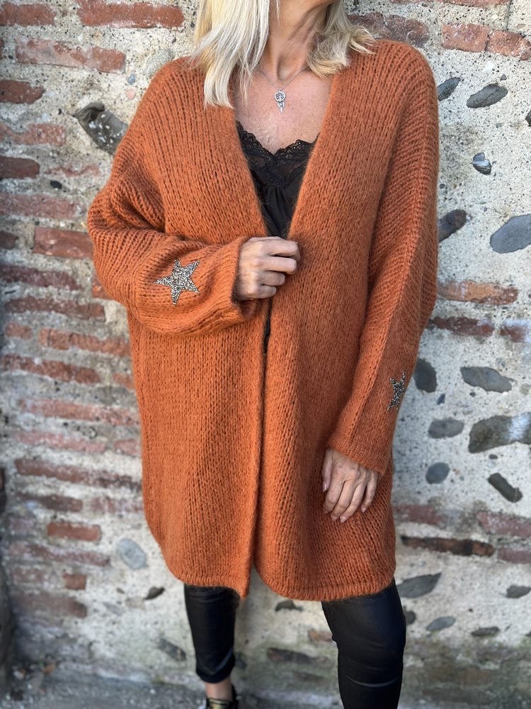 Gilet méga loose Georgio rouille Boutique Route du Sud