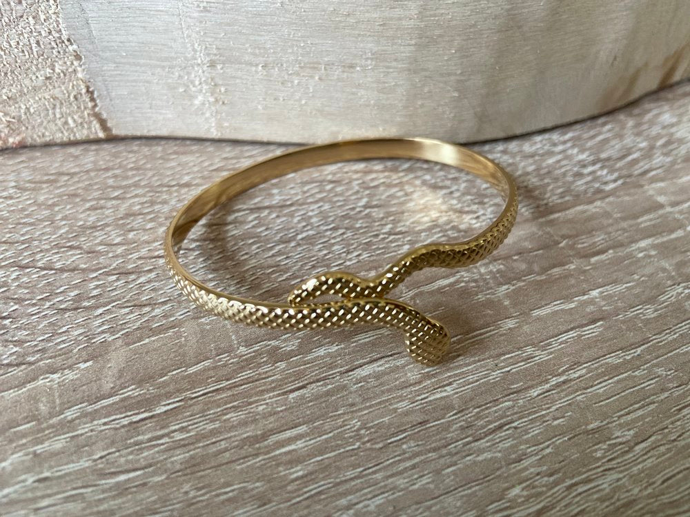 Bracelet Jonc Serpent doré Boutique Route du Sud