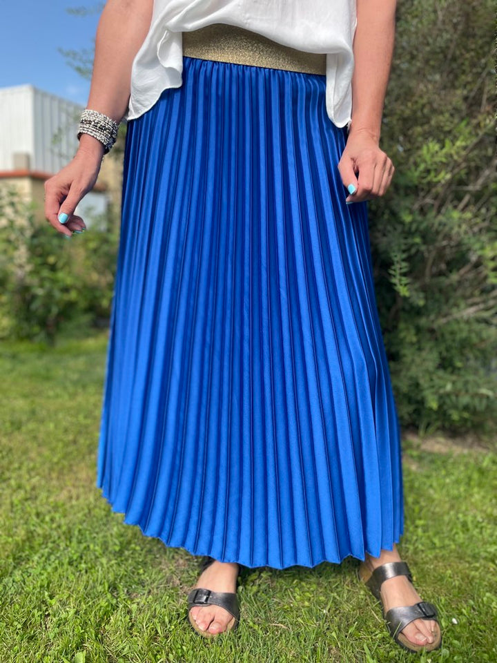 Jupe longue plissée pour femme - Couleur Bleu Nuit - Prêt à porter et accessoires Jupe longue plissée pour femme - Couleur Bleu Nuit - Prêt à porter et accessoires