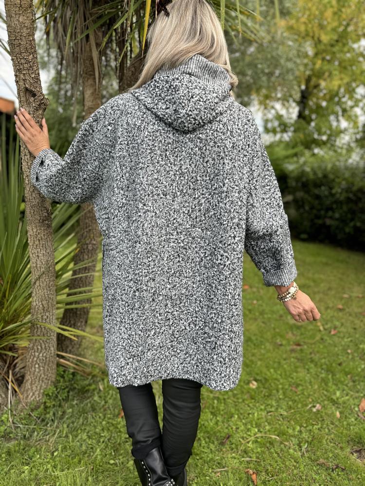 Manteau gris chiné sale