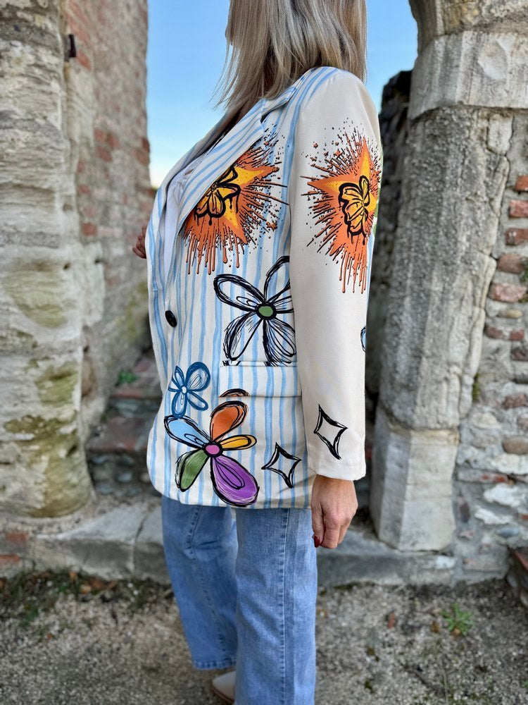 Veste Mi-saison LUCIA Neuve Avec étiquettes - Taille 36/38 - Multicolore - Longueur 54 Cm