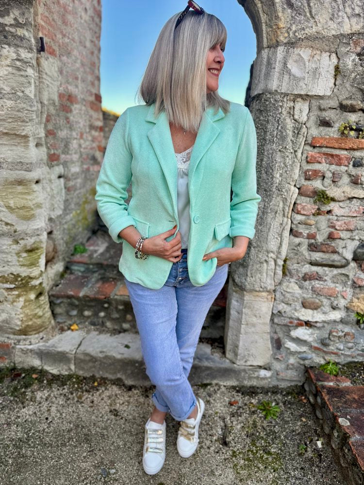 Veste Blazer Velours Vert Femme Caroll Veste En Velours Ras Femme