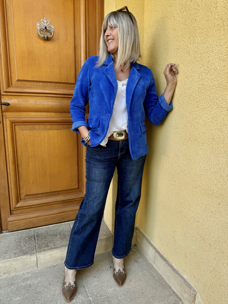 Veste Velours Bleu Marine Femme Gentle Factory Veste Velour Bleu